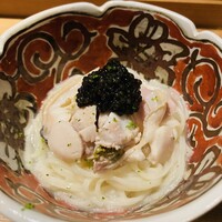 日本料理 晴山 - 蛤とキャビアの稲庭うどん