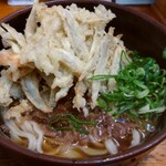 うどんの釜屋 - 肉ごぼう天うどん￥740