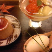 銀座 小十 - デザート。ほうじ茶プリン最高。