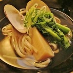 酒菜と炭 てりや - 蛤と筍のうどん