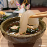 日本料理 TOBIUME - 虎魚の造りを肝醤油で