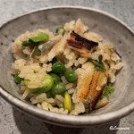 日本料理 TOBIUME - 蚕豆とグリーンピースと穴子の炊込みごはん