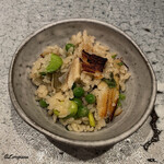 日本料理 TOBIUME - 蚕豆とグリーンピースと穴子の炊込みごはん