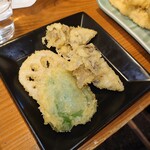 讃岐うどん房 鶴越 - 舞茸と野菜の天麩羅