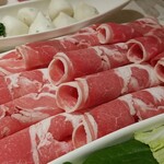 海底撈火鍋 - 特選ラム肉のアップ
