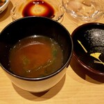 鮨処 池上 - あおさ海苔の赤出汁