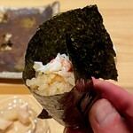 鮨処 池上 - 毛蟹の手巻き 有明湾一番摘み海苔