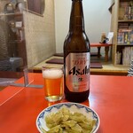 Ginryuu - ビール大瓶とザーサイ