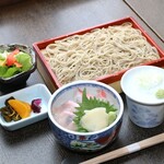 [Seafood Bowl and soba set] *Common menu for day and night