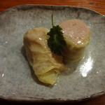 豚挽肉と春きゃべつの蒸し物