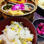 梅田北前 佐勘 - コーンのまぜごはん。