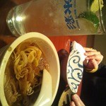 焼酎と手しごと料理の店　まさや - 豚モツ煮込み&生スダチサワー