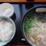 だし道楽 - かすうどん&卵かけご飯