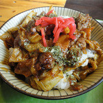 アパッチカレー - みそ味ﾗﾑ丼定食(850円)ﾎﾞﾘｭｰﾑ満点