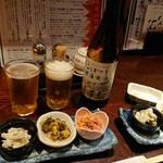 越後一会 十郎 - 突き出し三種盛り