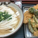 讃岐うどん いわい - ひやかけ、天ぷら（山菜３種盛、大穴子天）