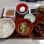 Sukiya - 納豆たまかけ朝食（ごはんミニ）［クーポン利用で270円］