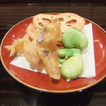 温味 - 鯛　加賀蓮根　そら豆