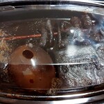 MOGU MOGU - おでんは、
５種類(竹輪、蒟蒻、卵、どて、牛すじ)の中から３品選べて400円税込です。