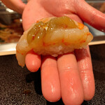 宝すし - 牡丹海老頭のミソ添え