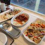 Dining & Bar TENQOO - 「エビ・イカ・タコ・ホタテ貝柱と彩り野菜のマリネ」「鶏とゴボウのヤンニンジャン和え」「軟らかく煮たイベリコ豚バラ肉と江戸菜のからみそ風味」