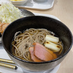 Karaage Karasuke - 手羽先味定食 790円（ + 鴨そばセットに変更 350円）
                        鴨そばアップ