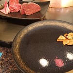 Teppanyaki Nan Iwa - フライドガーリック&三種類のお塩