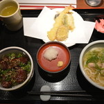 庄屋 - 料理写真:ミニステーキ丼と鴨南蛮うどんの御膳