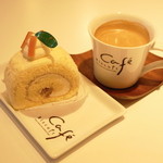 ビスキュイ - 2013.2 クリームチーズのロールケーキ（300円）、ブレンドコーヒー（300円）