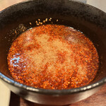 広島つけめん まるとちび - ゴマたっぷりのつけダレ。辛味20倍。