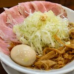 世界が麺で満ちる時 - ラーメンゼロ(ZERO)特製(1,050円)+麺大盛り(100円)+ネギ大盛り(100円)。