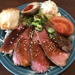 生パスタ 福田 - 自家製ローストビーフの前菜