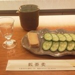 Yabu soba - 豆腐味噌漬け525円。酒は菊美人　