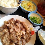 松屋 - 牛焼肉ダブル定食(ライス特盛り)