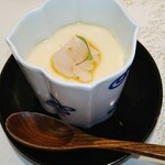 お料理　京柳 - 蟹入り白海老の茶碗蒸し