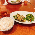 富錦樹台菜香檳 - あさり　ネギの炒め物