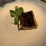 L'appartamento di NAOKI - とーっても肉厚なアナゴ。サワークリームの中には大好きな木の芽。上に乗ってるお野菜はブロッコリー