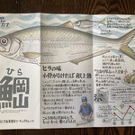福寿司 - 店内にあった地元の魚ひらの紹介パンフ