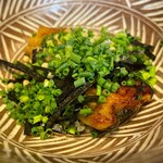 わたべ - 薬味ねぎと刻み海苔をインしてお出汁を入れたら、