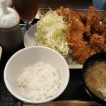 わ楽 - ミックスフライ定食1000円(ご飯は100g)