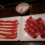 ワンカルビ - 上カルビ焼きすき（生玉子付き）、上ロース焼きすき（生玉子付き）　2022.5