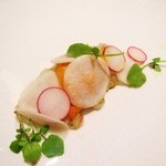 レーヌ デ プレ - 甘エビのタルタル　オレンジの香り