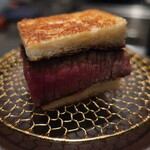 北海道焼肉 北うし - 3週間熟成/知床和牛ヒレのステーキサンド 2022.5月