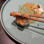 北海道焼肉 北うし - 牛ミノを毛蟹ソースで 2022.5月