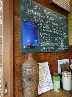 h Kinco-Ya Café - 黒板の文字が読みやすくきれいだと思ったら、店主さんは元教師をされてたみたいです。納得。ジョンレノンもいい。