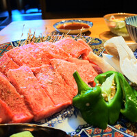 北新地 焼肉 菊地 - サーロインステーキセット200g