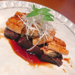 Japanese Restaurant KINZA - 国産牛カイノミと鰻の山椒照り焼き 1,980円