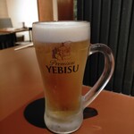 Nihombashi Torikyuu - エビス生ビール（中ジョッキ）480円