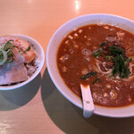 らーめん芝浜 - 朝ラー定食、坦々麺仕様