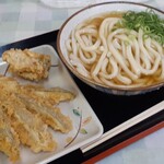 吾里丸うどん2 - 冷かけうどん（中）＆ナス天、とり天